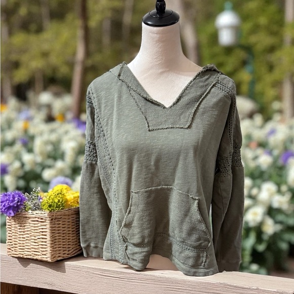 Lucky Brand Olive Green Hooded sweatshirt - Picture 1 of 5